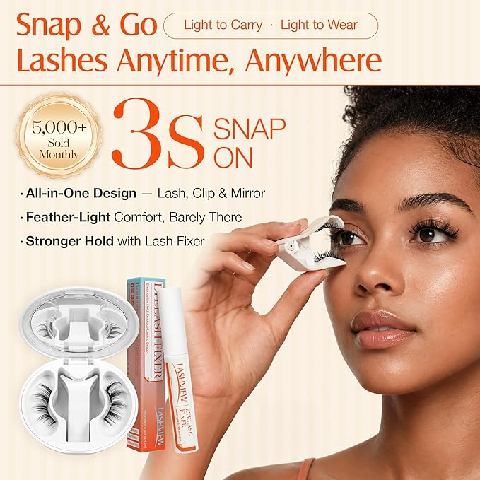LASHVIEW Upgrade Magnetic Eyelashes with Applicator Soft Magnetic Eyelashes Natural Look Reusable No Glue Needed Easy to Wear and Remove (YT48)