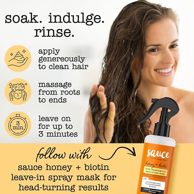 SAUCE Honey + Coconut Bond Repair Curly Hair Conditioner, 10.5 Fl Oz, Controls Frizz, Helps Repair Damage & Reduce Breakage with Lupine Protein & Squalane, No Sulfates & Parabens