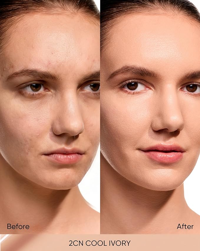 SKINTIFIC Full Coverage Cushion Foundation #2CN Cool Ivory| Satin Glow Finish, Oil-Control & Waterproof, Buildable Tattoo Cover Cushion for All Skin Types