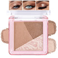 Eyeshadow Palette-Mini 3-in-1 Eye Shadow Powder Palettes Makeup-Matte&Shimmer Baked Eye Shadow for Women，paleta de sombras de ojos，Buildable Smooth Silky Waterproof for Daily Looks，06 Brown Champagne