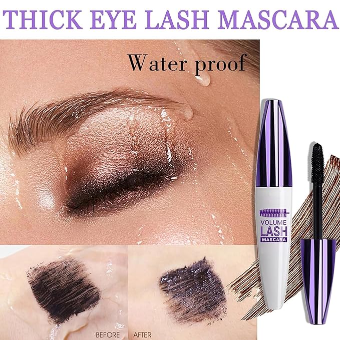 White Volume Lash Mascara, 5D Silk Lash Colored Mascara Waterproof Long Lasting Eyelash Smudge-Proof Volume Lengthening, Defining, Curling, Color Lash Party Stage Use, #05