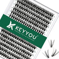 KEYYOU Lash Clusters 300pcs Individual Lashes, 40D 0.07C Curl 15mm DIY Eyelash Extension, Soft & Natural Volume Cluster Lashes with Large Tray