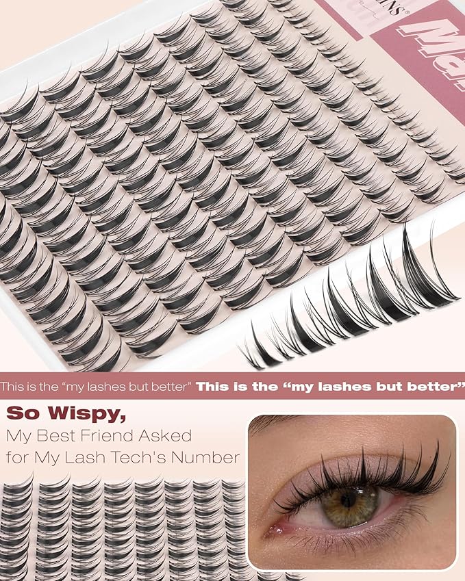 TNFVLONEINS Fairy Lash Clusters Manga Eyelash Clusters Natural Wispy Lash Extension C Curly Clear Band Cluster Eyelash Clusters with Spikes Anime Individual Lashes Clusters Pestañas Postizas Naturales