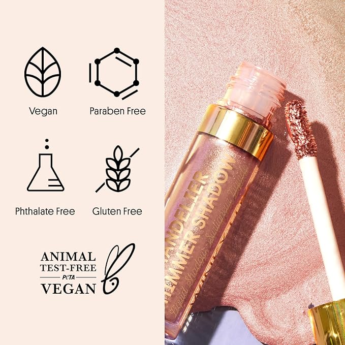 Winky Lux Chandelier Shimmer Cream Eyeshadow - Liquid Glitter Eyeshadow, Long Lasting Crease Free, One Swipe Coverage and Sparkle, Gold, Bottle Pop