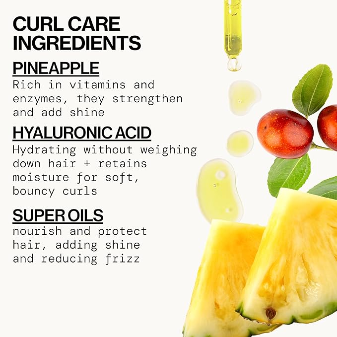 Pacifica Beauty, Pineapple Curls Defining Natural Conditioner, For Curly, Coily and Textured Hair Types, Pineapple Scent, Sulfate Free and Silicone Free, 100% Vegan and Cruelty Free | Hair Conditioner
