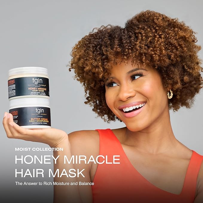 TGIN Honey Miracle Hair Mask Duo, 12 oz (Pack of 2) for Natural, Dry, Curly, Type 3c and 4c Hair
