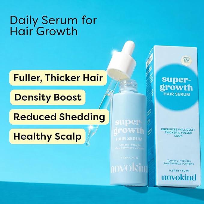 Hair Growth Serum - Water Based Scalp Treatment for Thinning Hair | Caffeine, Peptides, Rosemary & Turmeric | Promotes Thicker, Fuller Looking Hair & Healthy Scalp for Women & Men 2 fl oz