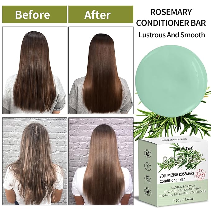 DBEAUTYM 2 Pack Rosemary Shampoo Conditoner Bar Set,Thinning Hair-Volume Shampoo & Conditioner Bar for Men and Women,Hair Thickening & Regrowth Treatment,Hair Growth Soap for Anti-Hair Loss