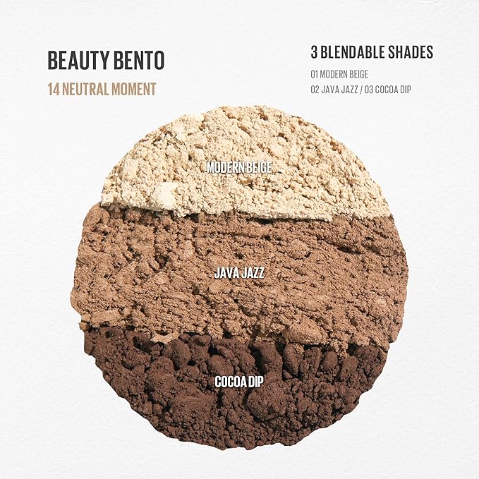 Kaja Beauty Bento Collection - Bouncy Eyeshadow Trio | Neutral Earthy Tones, Travel Size, 14 Neutral Moment, 2019 Allure Best of Beauty Award, 0.03 Oz