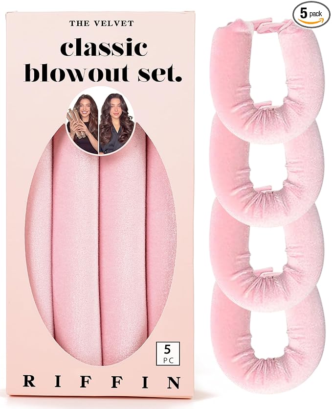 Classic Heatless Curls Overnight Rods No Heat Hair Curlers to Sleep in Foam Soft Hair Rollers for Thick & Long Hair Blowout Look, Heatless Flexible Curling Rod Set with Satin Wrap for Sleeping