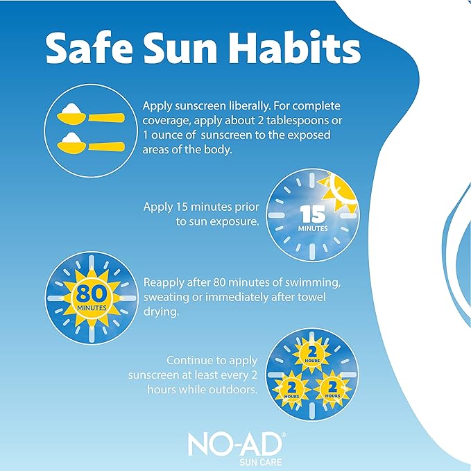 NO-AD SPF 85 Sunscreen Lotion | Broad Spectrum UVA/UVB Protection | Water Resistant | Octinoxate & Oxybenzone Free with moisturizing Vitamin E and Aloe 3oz | Travel size sunscreen