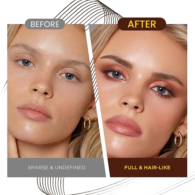 Eyebrow Pen, Waterproof Microblading Eyebrow Pencil, 4 Tip Precise Eye Brow Makeup Pen for Women to Effortlessly Create Hair Like Natural Brows, Non Dry Out and Last All Day MB01