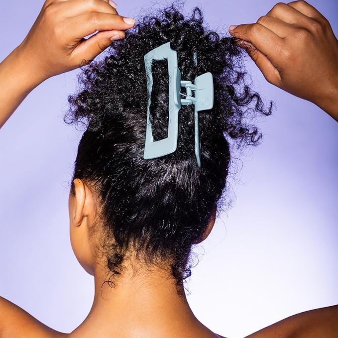 Gimme Beauty Thick Hair - X-Long Hair Holds More - Velvet-Like Finish Clip for All Lock Types - Non-Slip, Firm-Hold Daily Wear Accessory - Essential, Retractable Clip - Blue