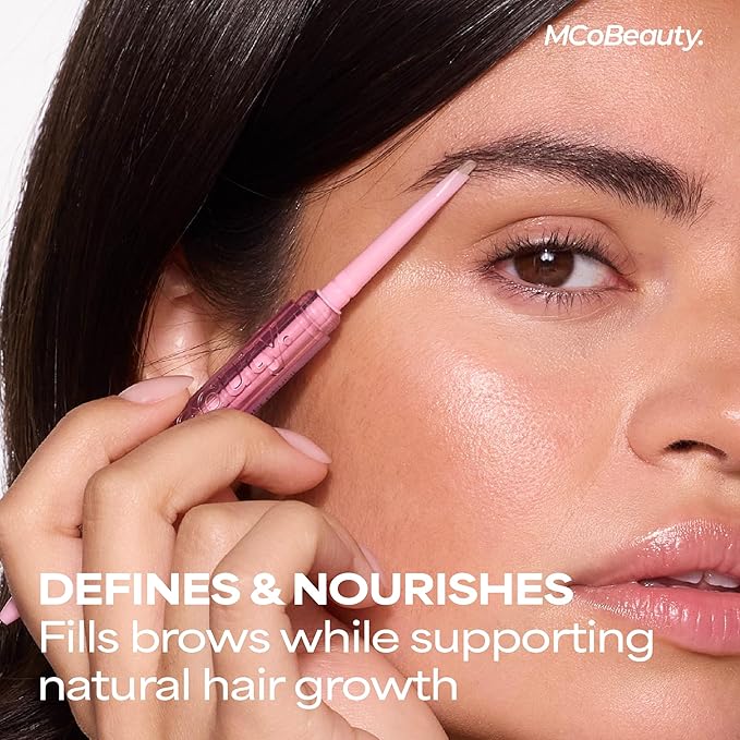 MCoBeauty XtendBrows Shape & Sculpt Brow Pencil - Medium To Dark - Natural Look Eyebrow Filler Pen with Triangle Tip & Spoolie - Long-Wearing Definer for Fuller Natural Brows - Vegan & Cruelty Free