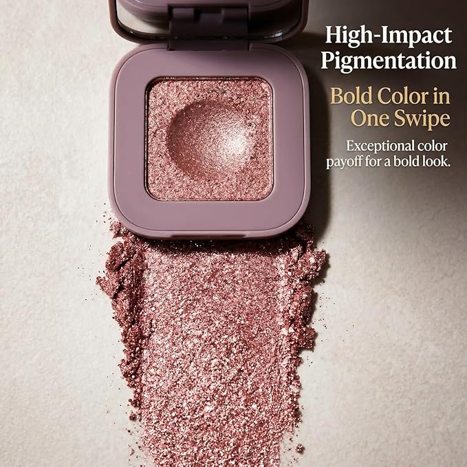 Duochrome Glitter Eyeshadow, Ultra-Fine Color Shifting Metallic Shimmer, High Pigment Holographic Single Eye Makeup, Long Lasting & Buildable Eye Shadow (#6 Rose Gold Pink)