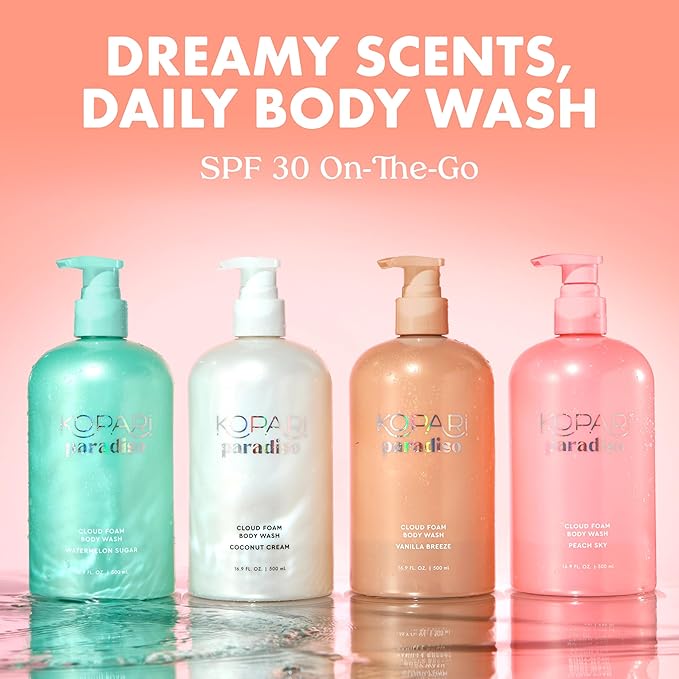 Kopari Paradiso Cloud Foam Body Wash – Coconut Cream | Hydrating Foaming Body Wash with Hyaluronic Acid & Vitamin E | Gentle Cleanse, Coconut Scent