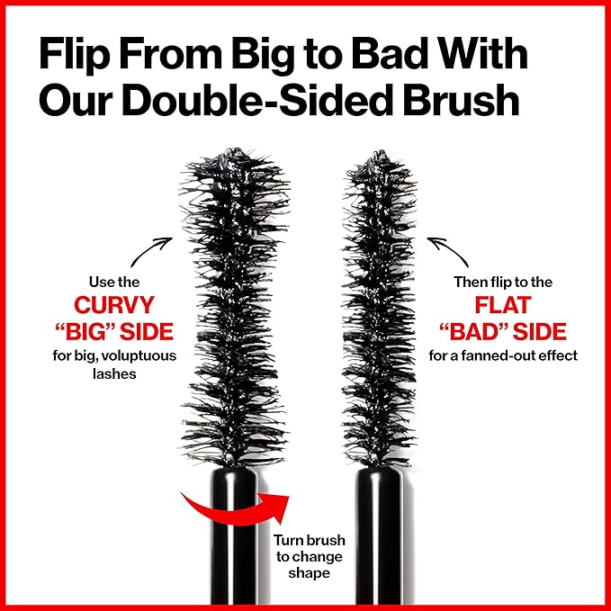 Revlon Mascara, So Fierce Big Bad Lash Eye Makeup, Volumizing, Lasts up to 24 Hours, No Clump, Smudge-Proof, Flake-Free, 760 Blackest Black, 0.34 fl oz