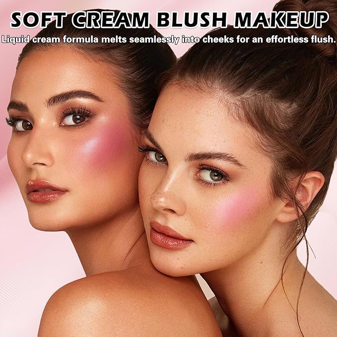 IONSGAKO Liquid Blush for Cheeks, Lightweight Cream Blush Matte Finish Buildable Color Blendable Long-Lasting Blush Highlighter Makeup - 02 Nude Red