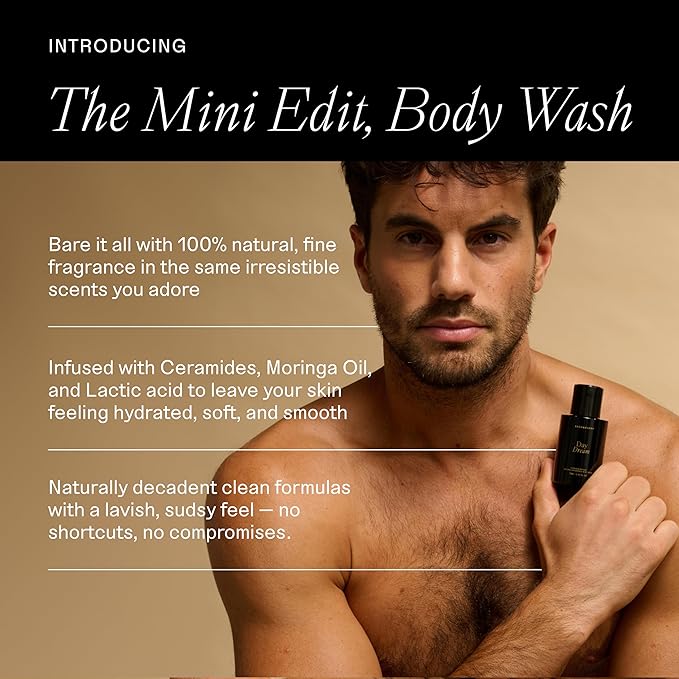Each & Every Mini Body Wash Travel Set - 4 Natural Fragrance Shower Gels - Ceramides, Lactic Acid AHA & Moringa Oil - Day Dream, After Glow, Sunday Morning & Eternal Summer