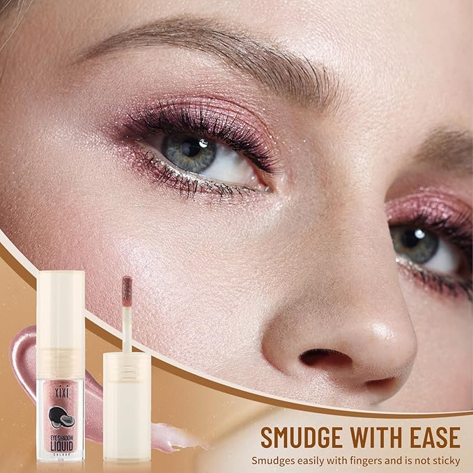 Liquid Eyeshadow, Long-Lasting Matte/Pearlescent eyeshadow, Cut Crease Eyeshadow Gel, High-Pigmented for Bold Eye Makeup, for day-to-night transitions (Pink, Matte)
