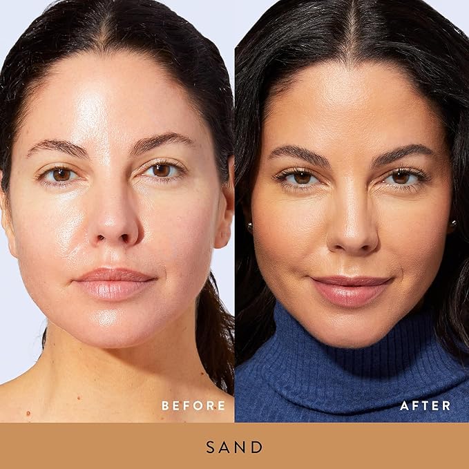 LAURA GELLER NEW YORK Award-Winning Baked Balance-n-Brighten Color Correcting Powder Foundation - Sand - Buildable Light to Medium Coverage - Demi-Matte Natural Finish
