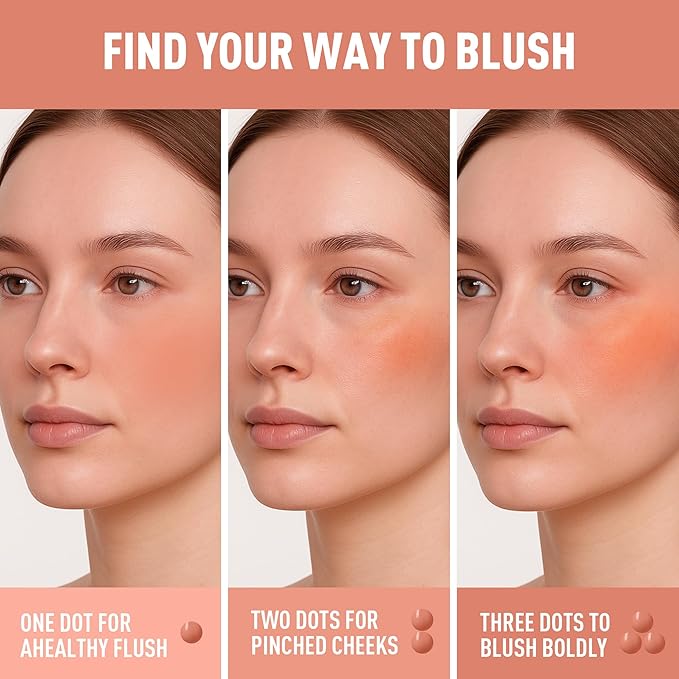 FV Liquid Blush, Long Lasting Buildable Cream Cheek Tint with High-Pigment Color, Weightless Blendable Formula for Natural Dewy Finish (Romance)