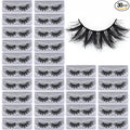 APCYUST Lashes Mink Bulk 30 Pair Wholesale Lashes 5D Fluffy Eyelashes Wholesale Faux Mink Eyelashes Natural Medium Length Fake Lash with Portable Pack (Round V 30 Pairs)