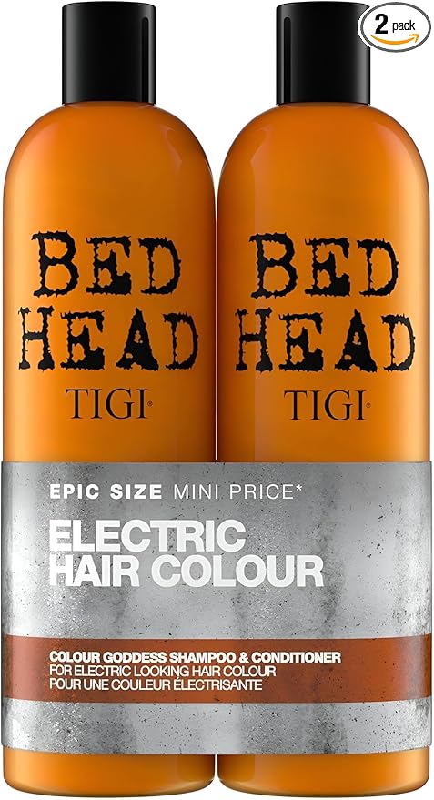 TIGI Bed Head Urban Antidotes Colour Goddess Shampoo and Conditioner Set for Dyed Hair, Color Protectant Hair Care Duo, 25.35 fl oz.