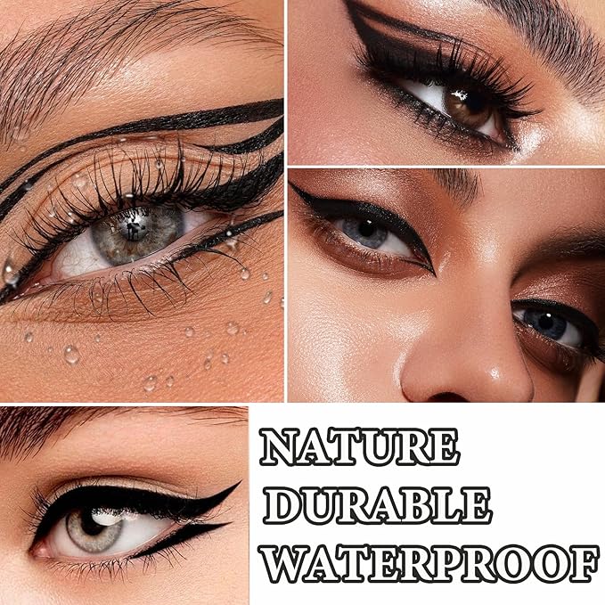 2 PCS Black Eyeliner Pencils,Professional Long Lasting Waterproof Makeup Pencils,Highly Pigmented Inner Corner Eye Highlighter Eyeliner Pencil Eye Liner Pen Sets for Women