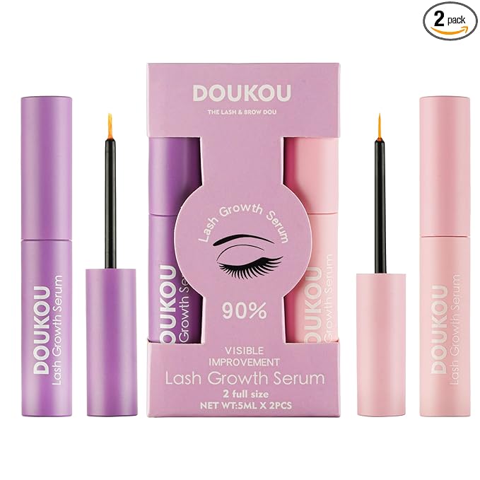 2PC Lashes Serum for Eyelash Eyebrow Growth, Gentle Natural Vegan Enhancing Treatment Nourishing Conditioning Formula, Longer Thicker Fuller Natural Eyelashes & Eyebrow, 5ml x 2