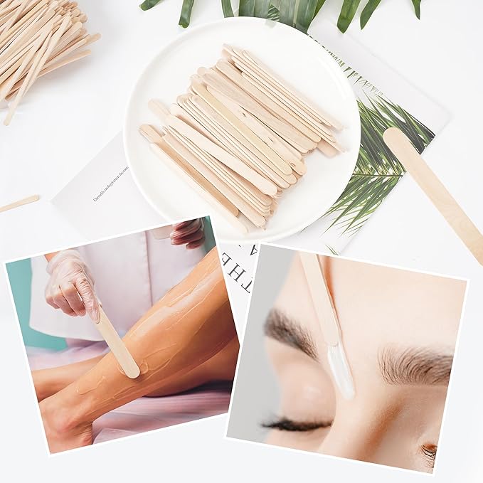 EWVVSS 4 Style 1000 Pcs Waxing Sticks Assorted Wax Applicator Sticks for Body Legs Face with Small Medium Large Sizes Wood Popsicle Sticks for Waxing Or Wood Craft Sticks