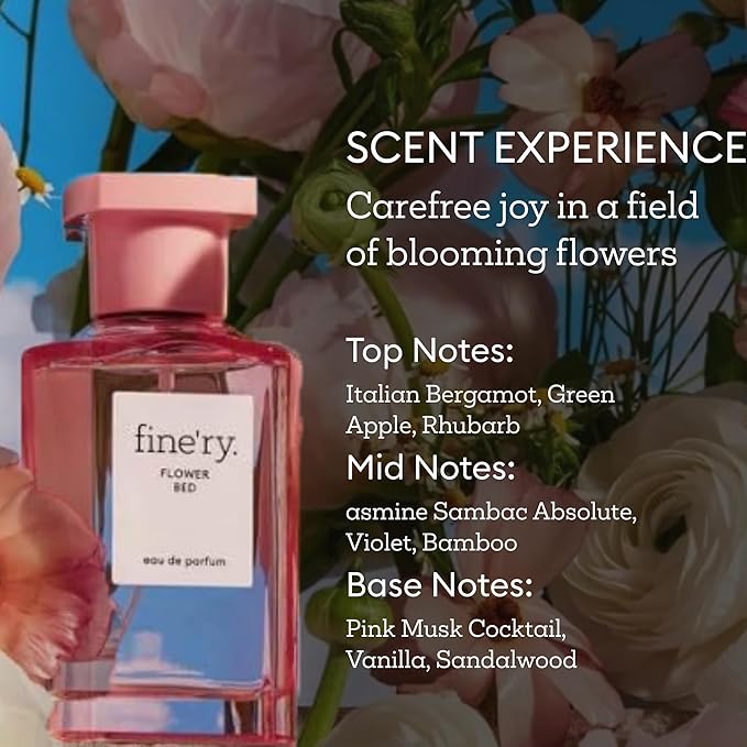 Fine'ry Flower Bed Eau De Parfum & Body Mist Gift Set | Floral & Sweet Notes Of Lush Peony & Green Apple | Fine Mist Spray & Perfume For Women | Fragrance Layering Duo (2oz + 5oz)
