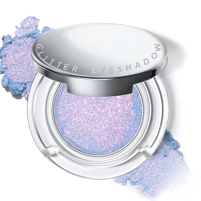 HOSAILY Chameleon Purple Blue Glitter Eyeshadow, Multichrome Color Shifting Single Eyeshadow, Holographic Sparkling Inner Corner Eye Highlighter Shimmer Eye Makeup Palette 03