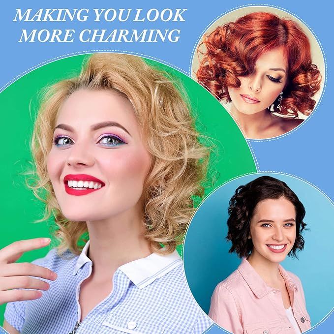 WILLBOND 28 Pieces Heatless Curlers No Heat Spiral Curls Hair Curlers Styling Kit with 2 Pieces Styling Hooks for Most Kinds of Hairstyles (Assorted Color, 15 cm)