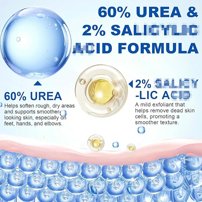 Urea Cream 60% plus Salicylic Acid 2% Urea Foot Care Stick, Foot Cream for Foot Callus Remover, Feet Moisturizer Stick, Foot Balm Stick for Dry Cracked Heels, Hands, Knees, Hydrating Heel Balm