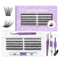 DIY Lash Extension Kit 120pcs Individual Lashes Cluster B&Q D Curl Eyelash Extension Kit Lash Clusters with Lash Bond and Seal and Lash Applicator Tool for Self Application (Kit-12-18MIX)