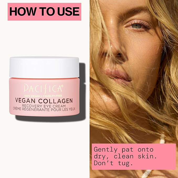Pacifica Vegan Collagen Overnight Recovery Cream – 2-in-1 Anti-Aging Face Moisturizer & Under Eye Cream Night, Hydrating Collagen + Hyaluronic Acid & Caffeine Formula for Dry, Dull Skin Fragrance-Free