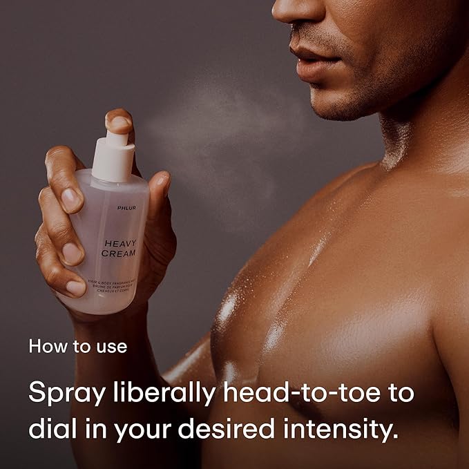 PHLUR Heavy Cream Body Mist, 8 Fl Oz – Hair and Body Perfume for Women, Gourmand Vanilla Body Spray with Marshmallow, Coconut Cream & Citrus Fragrance