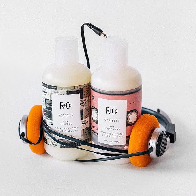 R+Co Cassette Curl Shampoo and Conditioner Set – Lightweight Curl Definition & Frizz Control for Natural, Bouncy Curls – Adds Shine & Moisture – Sulfate-Free, Vegan & Cruelty-Free 8.5 oz 2PK + Sample