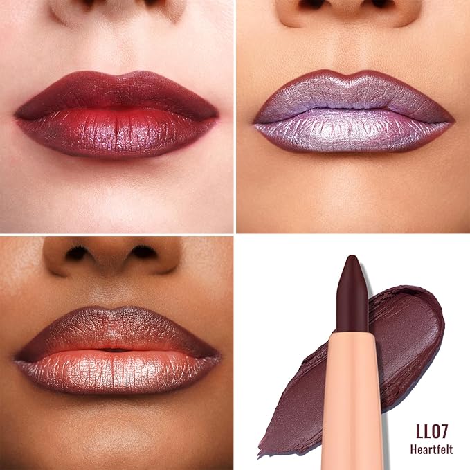 Oulac Waterproof Lipliner Pencil - Smooth and Creamy, Retractable Lip Makeup for Precision Application, Vegan & Cruelty-Free, LL07 Heartfelt