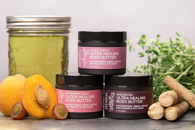 Ora's Amazing Herbal Ultra Healing Body Butter, Intensive Moisturizer For Dry Skin, Spearmint & Bergamot Essential Oil, 8 oz, Peppermint Field Scent