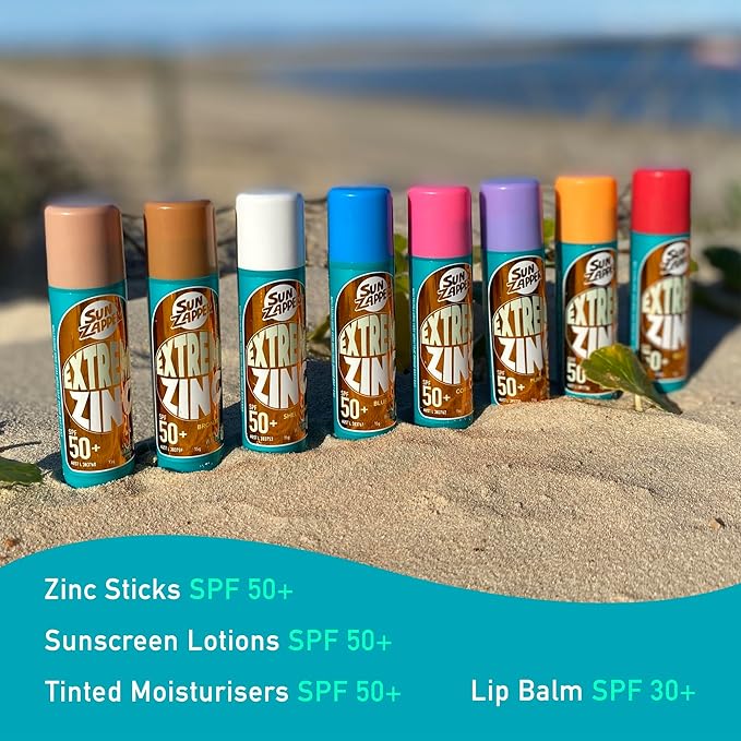 Sun Zapper Extreme Zinc Sunscreen Stick SPF 50+ Red Flash – Colored Water Resistant Mineral Sunscreen for Face, Zinc Oxide Surf Sunscreen Stick for Water Sports, 15g (0.53 oz), Australian Made
