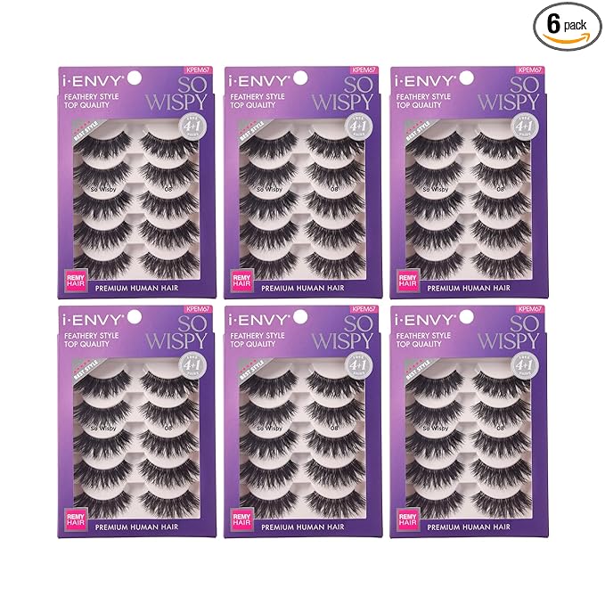 i•ENVY So Wispy Multi Pack Natural Wispy Made of Natural Hair 5 Pair