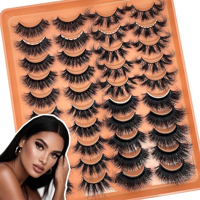 Mink Eyelashes Fluffy Full Long 20MM 25MM Strips Lashes Dramatic Volume Cat Eye Faux Mink Thick Eyelashes 4 Styles Mixed Fake Lashes Pack Bulk YH328