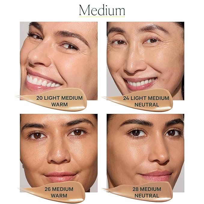 Well People Skinforia Serum Foundation, Lightweight Tinted Formula Hydrates, Smooths, and Evens Skin Tone with Birch Sap and Mushroom Complex, Long-Lasting, Natural Finish, 24 Light Medium Neutral