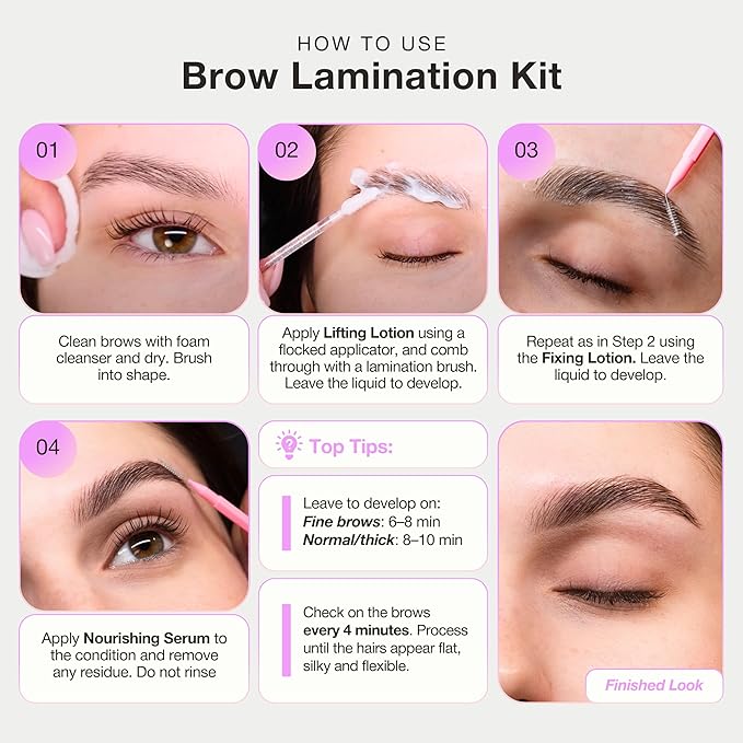 Curacoro Brow Lamination Kit, Professional Eyebrow Lamination & Brow Lift Kit with Keratin, 4-Step DIY for Fuller Brows, Long-Lasting Up to 8 Weeks