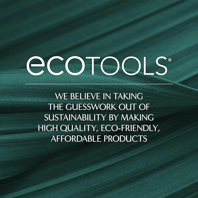 EcoTools Blush + Highlight Brush Duo, Makeup Brushes For Liquid, Cream, & Powder Highlight & Blush, Enhance Natural Skin, Eco-Friendly Makeup Brush Set, Synthetic Bristles, 2 Piece Set