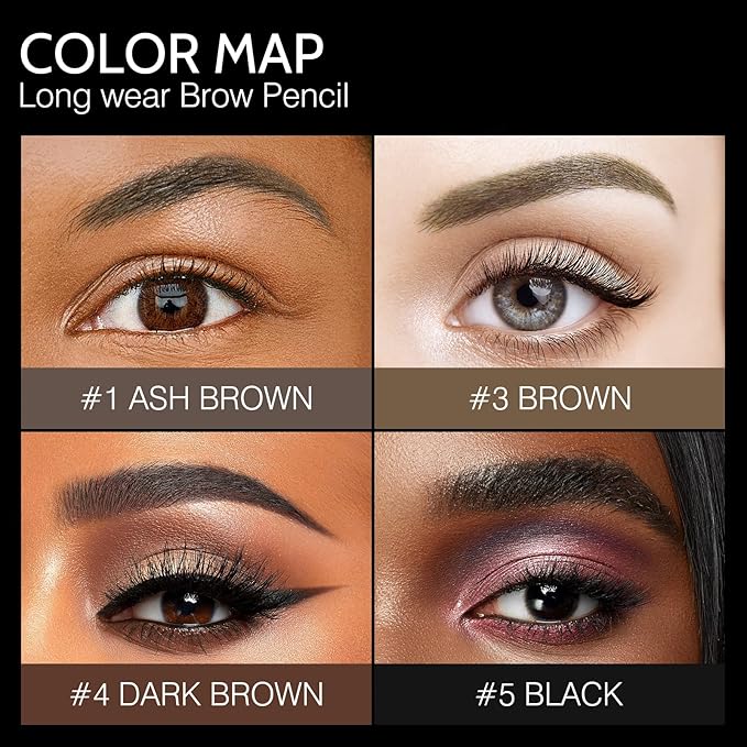 Eyebrow Pencil,3 PCS Waterproof Long-Lasting Microblading Dark brown Brow Pencil,Natural Eyebrow Makeup Ultra Slim Defining Eyebrow Pencils Brow Liner for Women