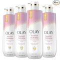 Olay Body Wash for Women, Intensely Hydrating, Hyaluronic Acid Serum Complex, Renews Moisture, Free of Parabens & Phthalates, Vitamin B3 Lameller Technology, For All Skin Types, 20 fl oz (Pack of 4)