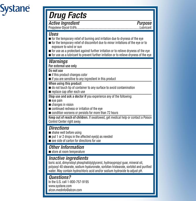 Systane PRO PF Lubricating Eye Drops for Dry Eyes, 2 x 10 mL, Preservative Free with Hyaluronate, Triple-Action Formula to Hydrate, Restore & Protect, Multi-Dose Bottle